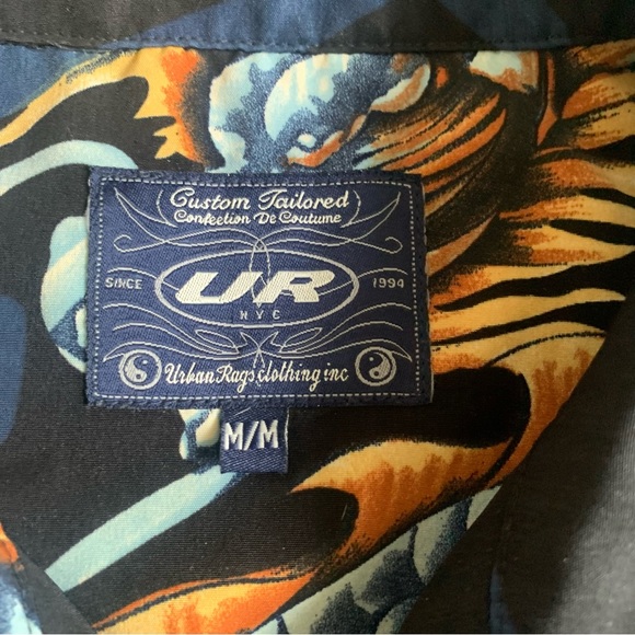 Y2K DRAGON ALL OVER PRINT BUTTON-UP SHIRT SHORT SLEEVE M UNISEX - Picture 5 of 5